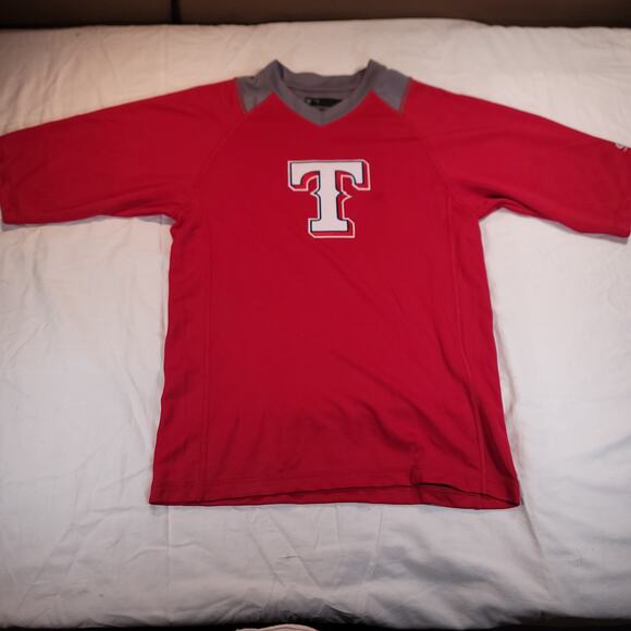 MLB Texas Rangers Casual Graphic Baseball T Shirt Mens Size Small S Red - Picture 2 of 9